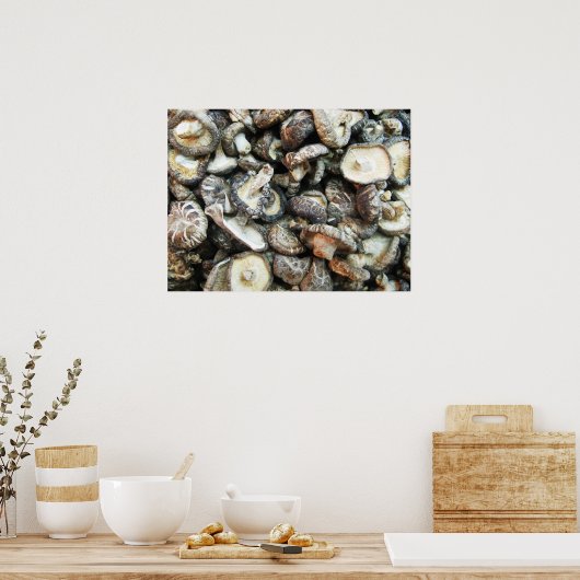 Shiitake paddenstoelen poster (Keuken)