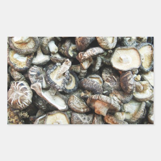 Shiitake paddenstoelen rechthoekige sticker (Voorkant)