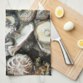 Shiitake paddenstoelen theedoek (Quarter Fold)