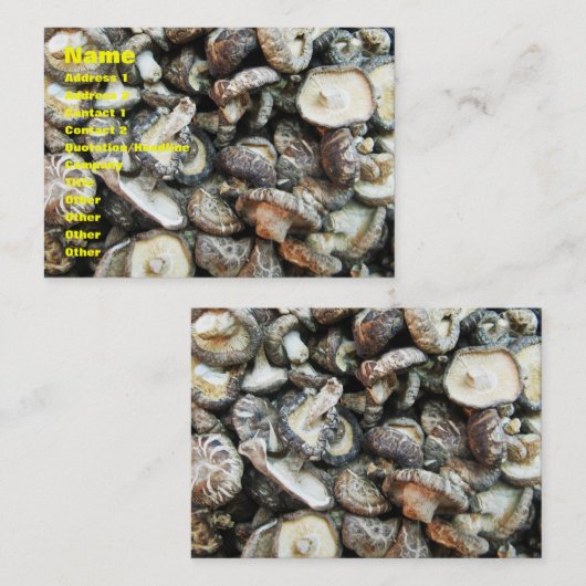 Shiitake paddenstoelen visitekaartje (Voorkant / Achterkant)