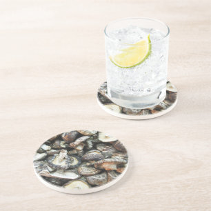 Shiitake paddenstoelen zandsteen onderzetter