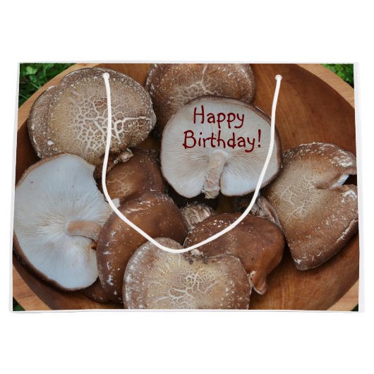 Shiitake Paddestoel Verjaardag Groot Cadeauzakje (Voorkant)