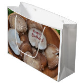 Shiitake Paddestoel Verjaardag Groot Cadeauzakje (Voorkant Gekanteld)