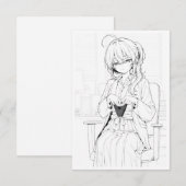 Shika-chan Coloring Card – Traditional Kimono Styl Aankondiging (Voorkant / Achterkant)