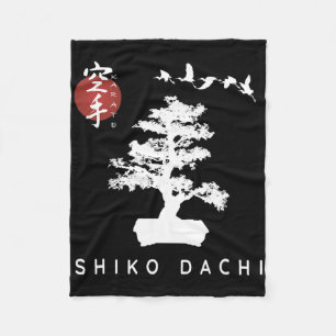Shiko Dachi Karate Beginner Bonsai Kanji Calligrap Fleece Deken