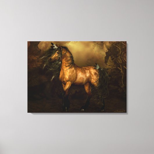 Shikoba Buckskin paard Stretched Canvas Print (Voorkant)