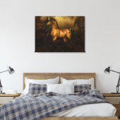 Shikoba Buckskin paard Stretched Canvas Print (Insitu (Slaapkamer))