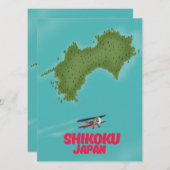 Shikoku Japan-kaart (Voorkant / Achterkant)