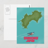 Shikoku Japan kaart (Voorkant / Achterkant)