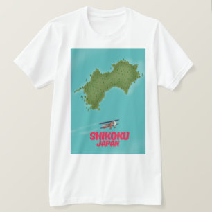 Shikoku Japan-kaart T-shirt