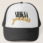 Shiksa Goddess Grappige Joodse jaren '90 Script Sl Trucker Pet (Voorkant)