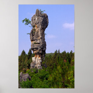 Shilin-pinnacles Steenwoud - Yunnan,China,Azië Poster