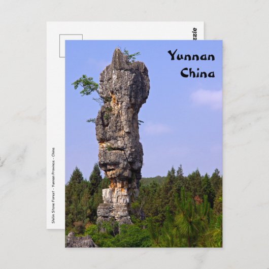 Shilin pinnacles Stone forest - Yunnan, China, Azi Briefkaart (Voorkant / Achterkant)