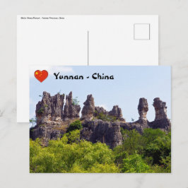 Shilin pinnacles Stone forest - Yunnan, China, Azi Briefkaart