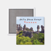 Shilin pinnacles Stone forest - Yunnan, China, Azi Magneet (Voorkant / Achterkant)