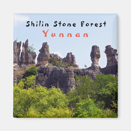 Shilin pinnacles Stone forest - Yunnan, China, Azi Magneet (Voorkant)