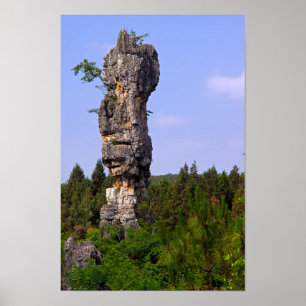 Shilin pinnacles Stone forest - Yunnan, China, Azi Poster