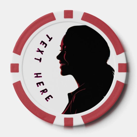 Shillouette van poker chips meisje met aangepaste (Voorkant)