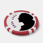 Shillouette van poker chips meisje met aangepaste (Enkel)