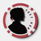 Shillouette van poker chips meisje met aangepaste (Achterkant)