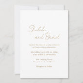 Shiloh Antiek Goud Modern Elegant Huwelijk Kaart (Voorkant)