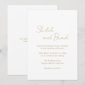 Shiloh Antiek Goud Modern Elegant Huwelijk Kaart (Voorkant / Achterkant)