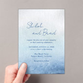 Shiloh Blue Elegant Wedding Acryl Uitnodigingen (Insitu (Draagbaar))