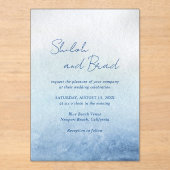 Shiloh Blue Elegant Wedding Acryl Uitnodigingen (Voorkant)