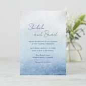 Shiloh Blue Elegant Wedding Kaart (Staand voorkant)