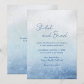 Shiloh Blue Elegant Wedding Kaart (Voorkant / Achterkant)