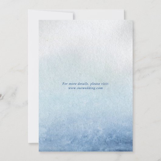 Shiloh Blue Elegant Wedding Save The Date (Achterkant)