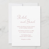 Shiloh Desert Roos Roze Modern Elegant Huwelijk Kaart (Voorkant)
