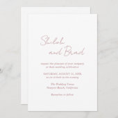 Shiloh Desert Roos Roze Modern Elegant Huwelijk Kaart (Voorkant / Achterkant)