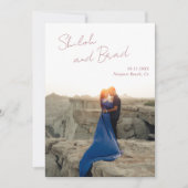 Shiloh Desert Roos Roze Modern Elegant Huwelijk Save The Date (Voorkant)