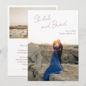 Shiloh Desert Roos Roze Modern Elegant Huwelijk Save The Date (Voorkant / Achterkant)