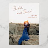 Shiloh Modern Elegant Wedding Save the Date Folie Uitnodiging (Voorkant)