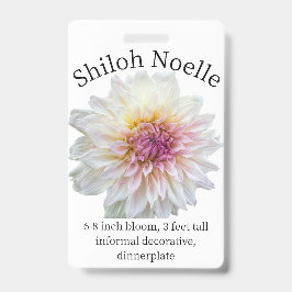 Shiloh Noelle Dahlia ID-badge Badge
