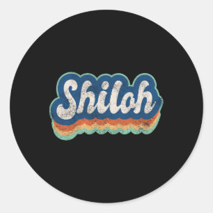 Shiloh Voornaam Boy  Style 70s 80s Persoon Ronde Sticker