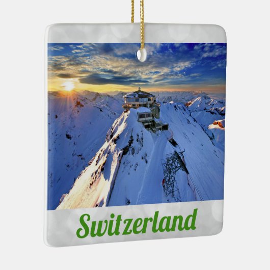 Shilthorn Mountain Swiss Alps Zwitserland Sunrise Keramisch Ornament (Rechts)