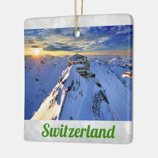 Shilthorn Mountain Swiss Alps Zwitserland Sunrise Keramisch Ornament (Links)