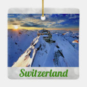 Shilthorn Mountain Swiss Alps Zwitserland Sunrise Keramisch Ornament (Achterkant)