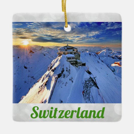 Shilthorn Mountain Swiss Alps Zwitserland Sunrise Keramisch Ornament (Voorkant)