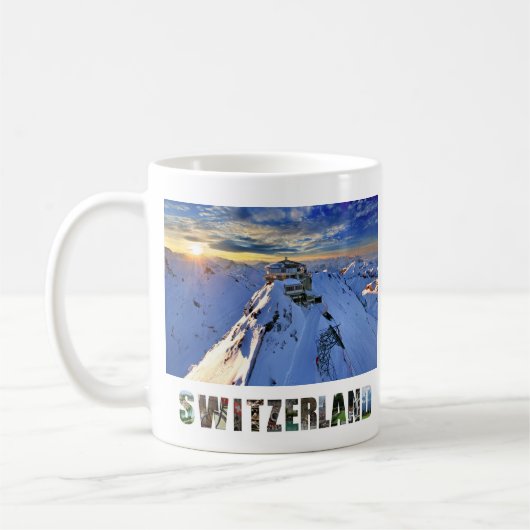 Shilthorn Mountain Swiss Alps Zwitserland Sunrise Koffiemok (Links)
