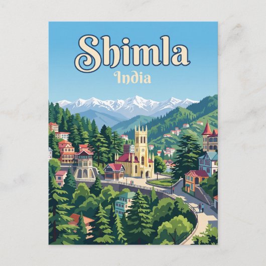 Shimla India Briefkaart (Voorkant)