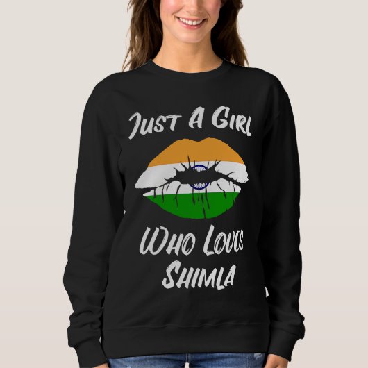 Shimla lips mouth love Indian flag Trui (Voorkant)