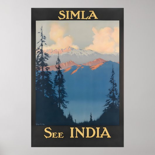 Shimla Print Indiase Kunst India Reisposter (Voorkant)