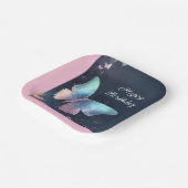 Shimmeing Vlinderpapier Bord Blauw Roze (Gebogen)