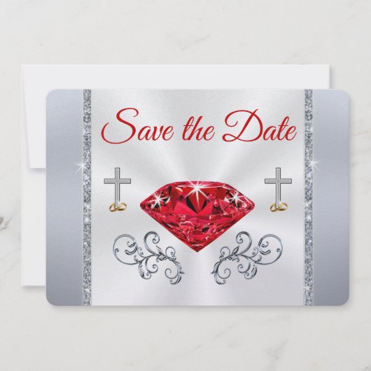Shimmer 40th Jubileum Save the Date Cards Kaart (Voorkant)