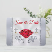 Shimmer 40th Jubileum Save the Date Cards Kaart (Staand voorkant)