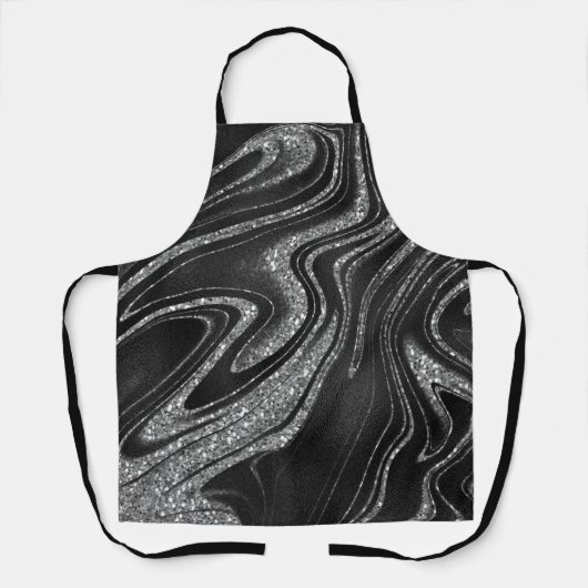 Shimmer Black en Glitter Schort (Voorkant)